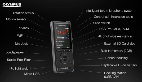 DS9500 Olympus Australia DS-9500 Digital Dictaphone Dictate