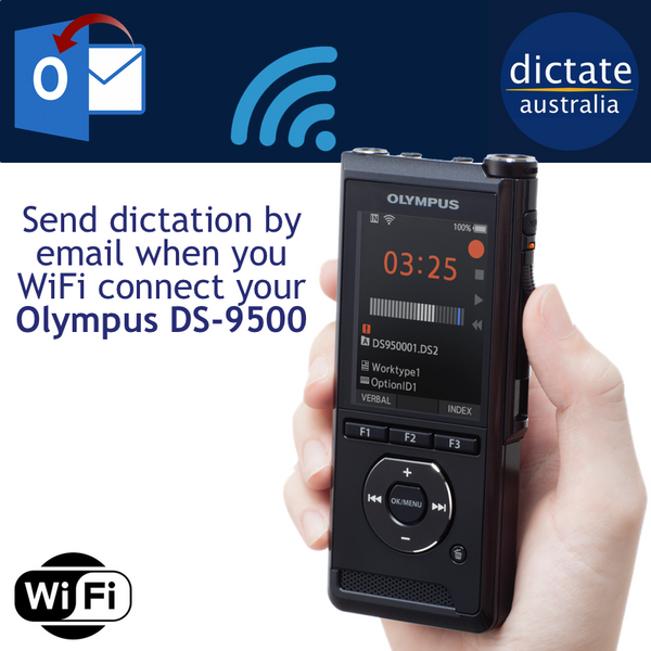 How To Send Dictation Audio from Olympus DS-9500 Connected to Wifi Network