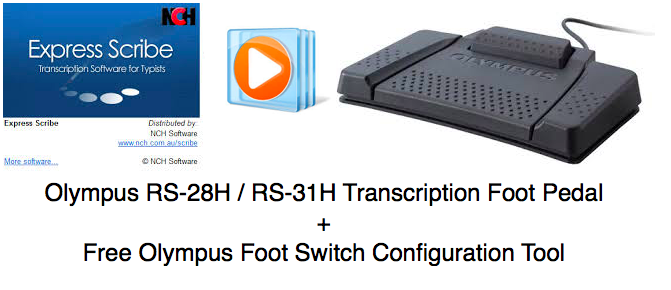 Olympus USB Transcription Foot Pedal Control Express Scribe RS-28H RS-31H
