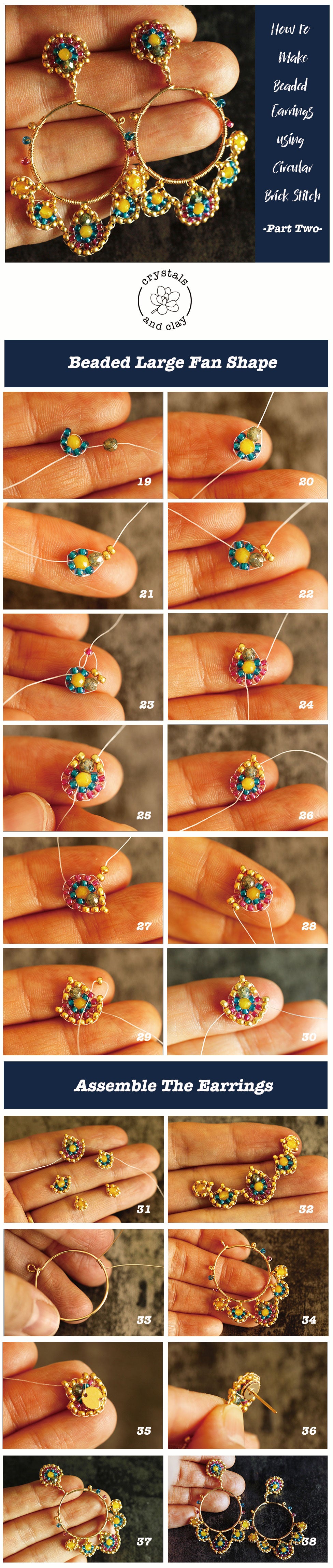 how to make beaded earrings using circular brick stitch