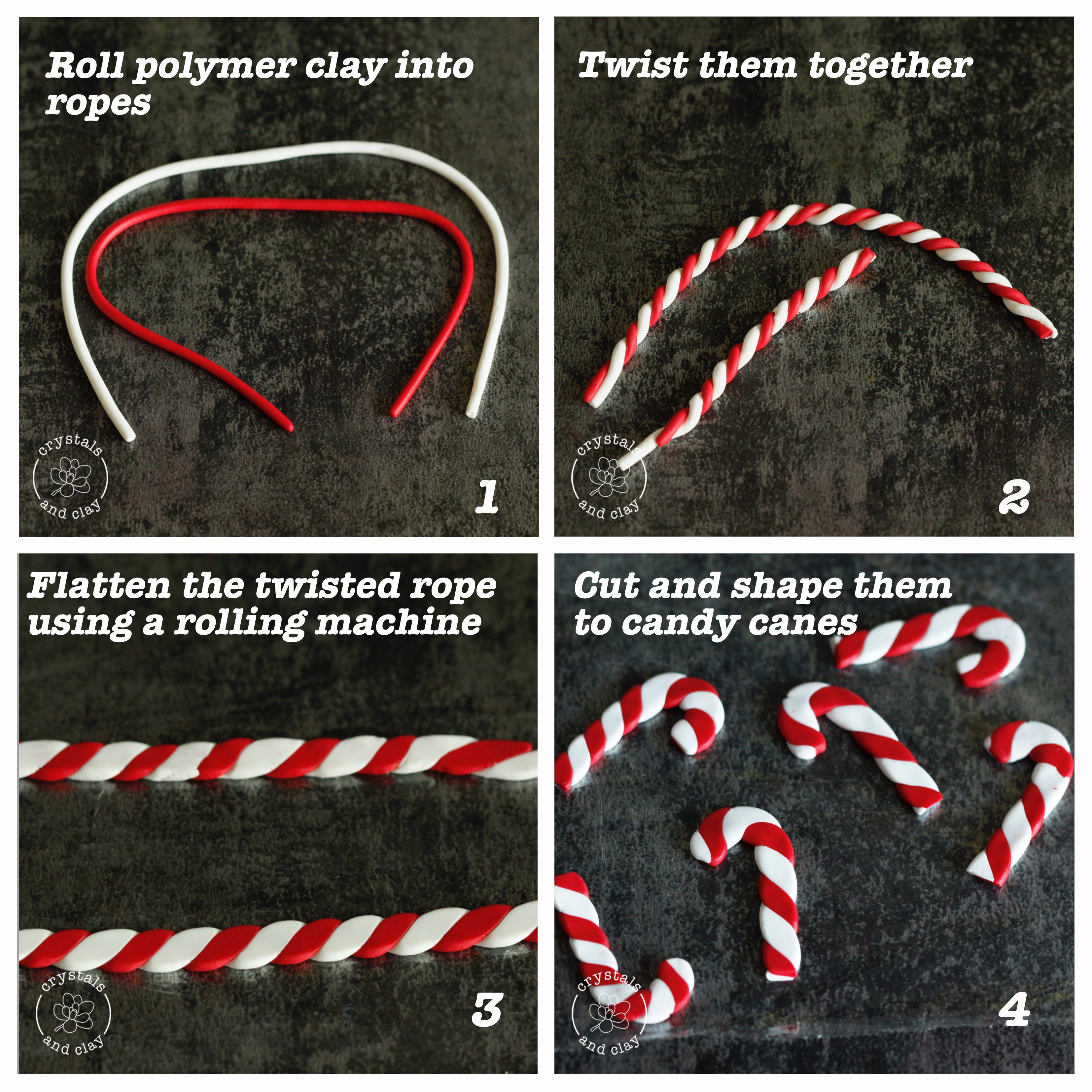 how to make polymer clay candy canes