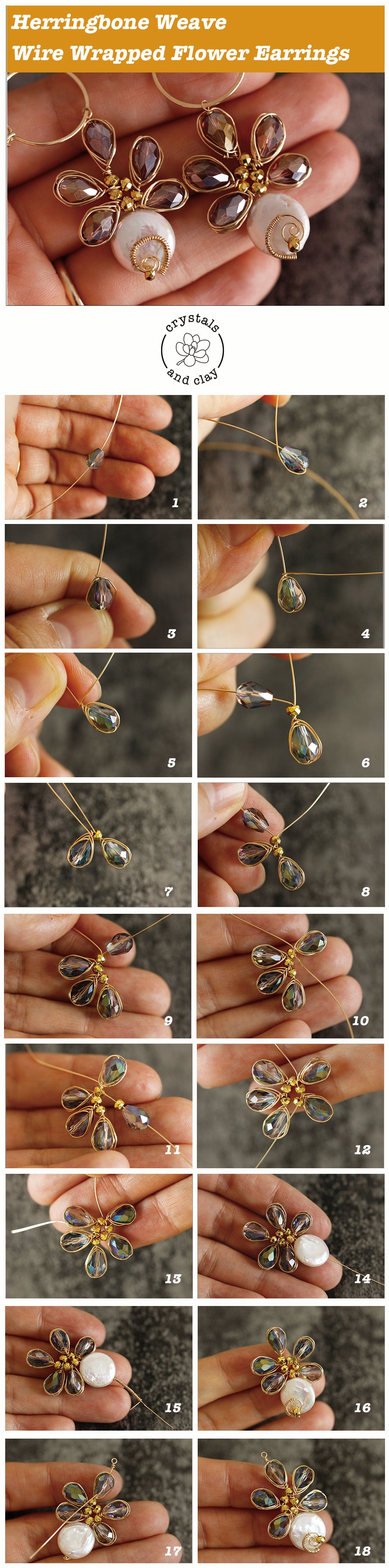 beaded flower earrings tutorial