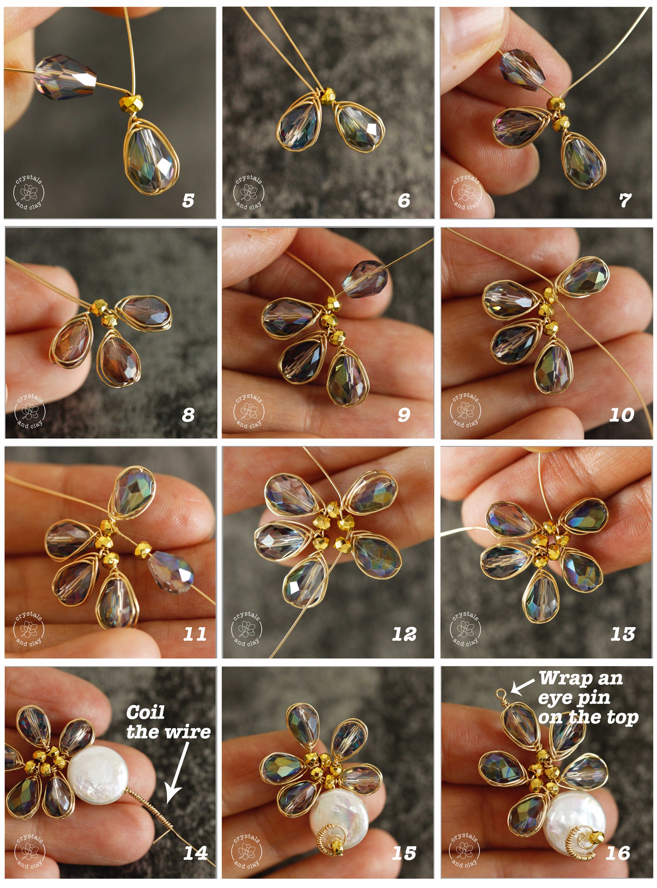 how to make wire wrapped flower earrings