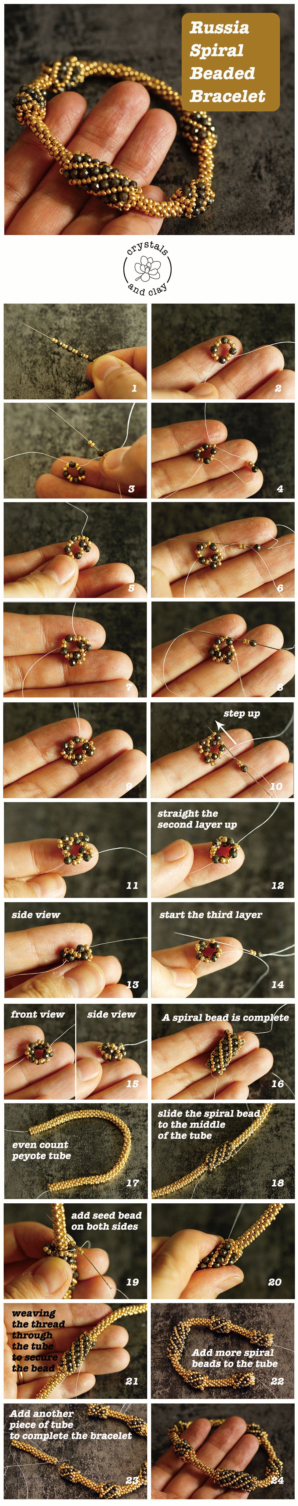 spiral pattern beaded bracelet tutorial