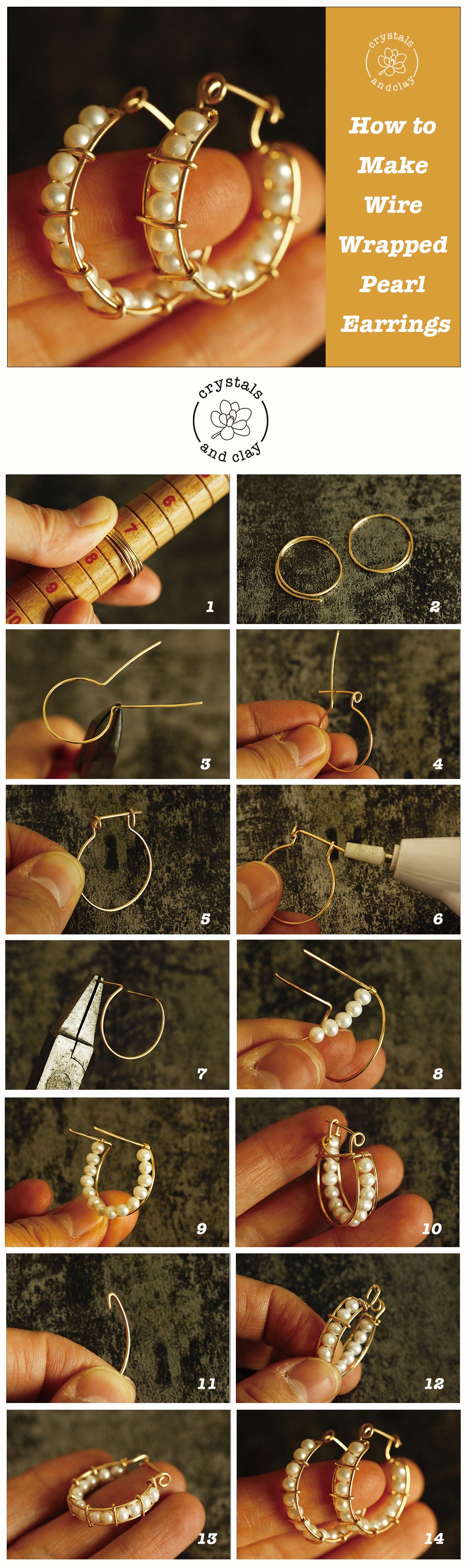 how to make wire wrapped pearl earrings