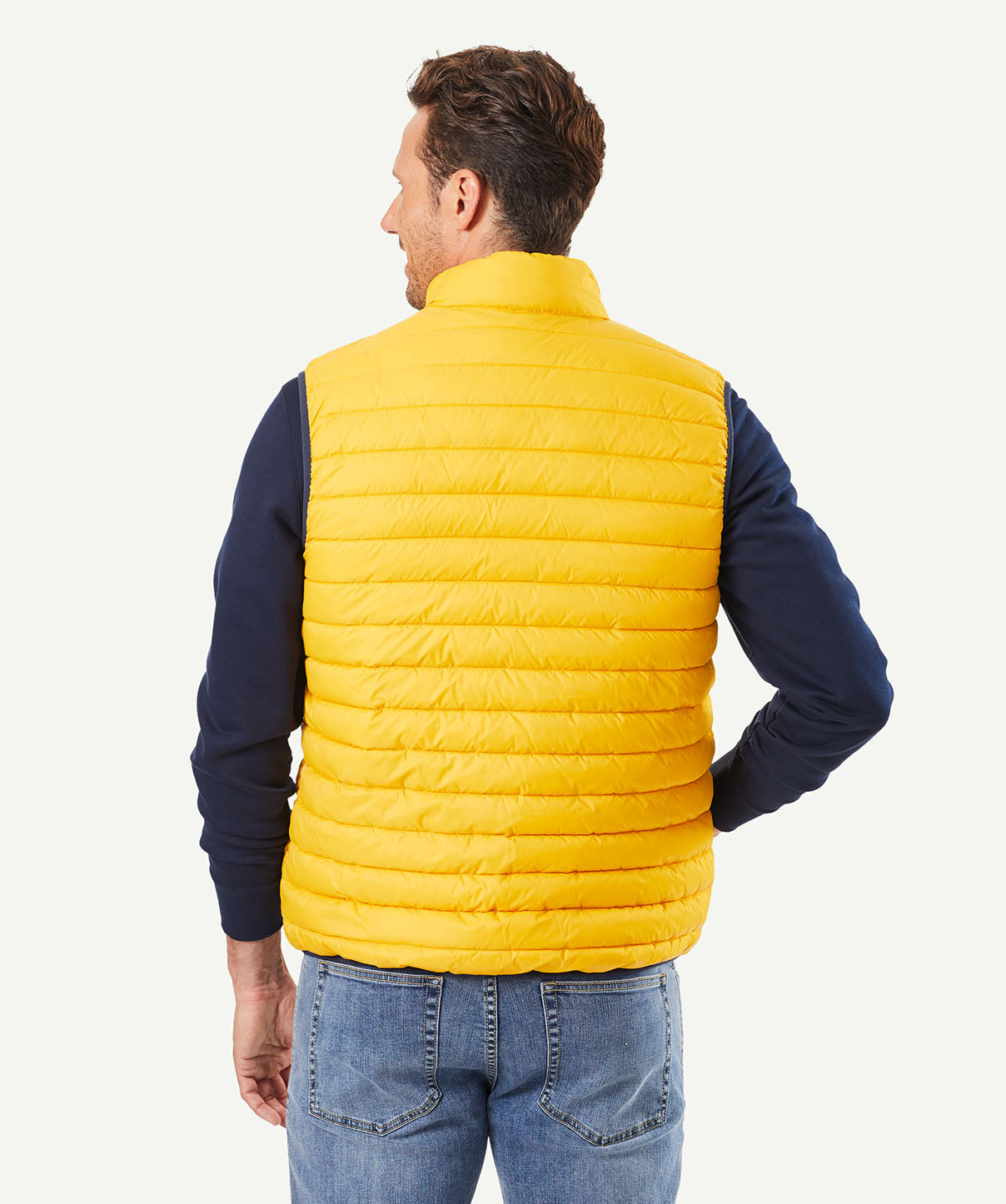 puffer vest yellow