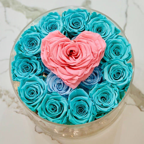 Blue preserved forever roses that last for years
