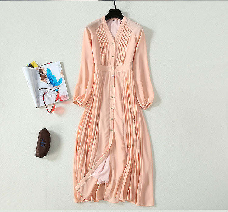 button through maxi dress