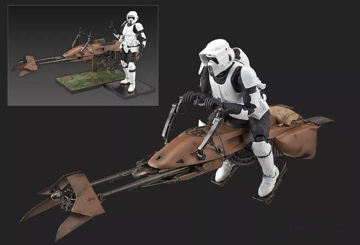 Bandai 150915 Star Wars Scout 1/12 Plastic Model Trooper & Speeder Bike JP for sale online 