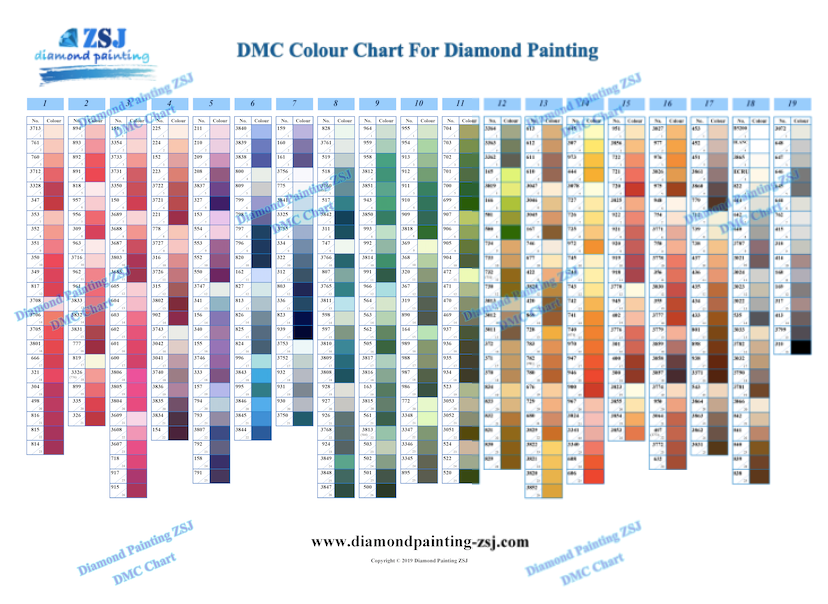 Dmc Color Chart Printable