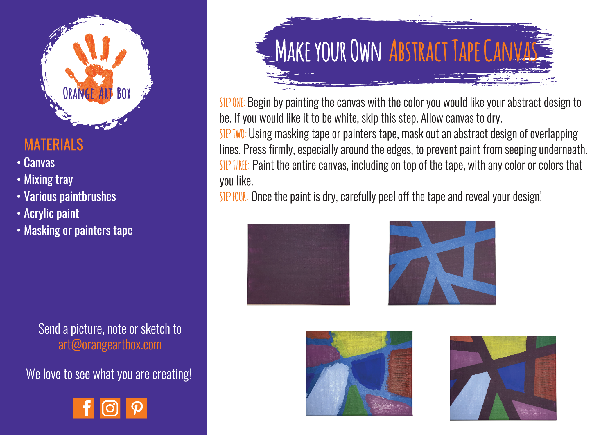 Abstract Tape Canvas - DIY Step by Step
