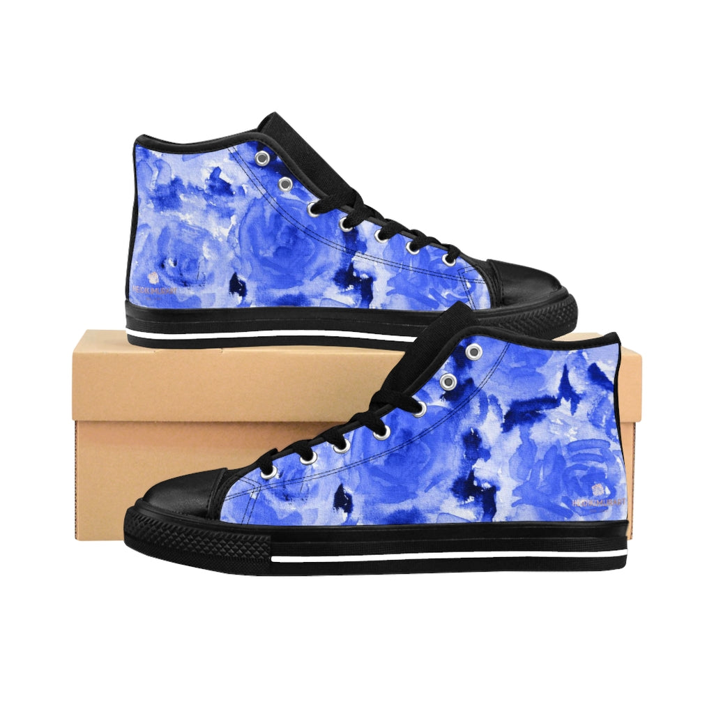 blue high top tennis shoes