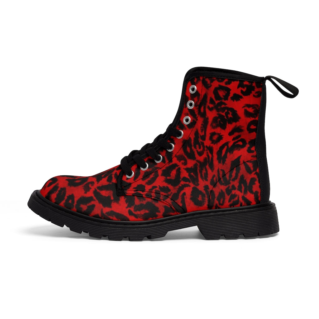 Red Leopard Men's Boots, Best Animal 