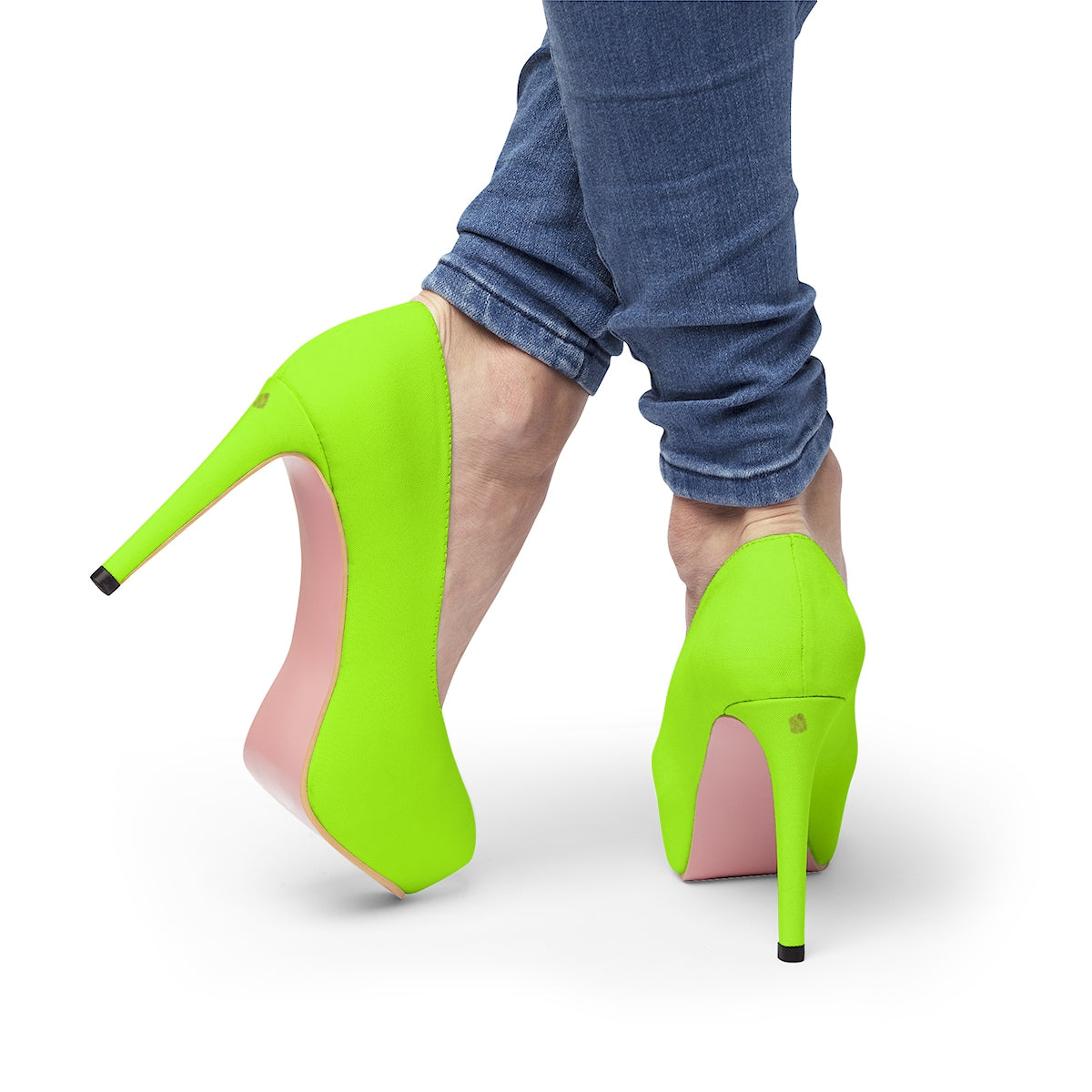 neon designer heels