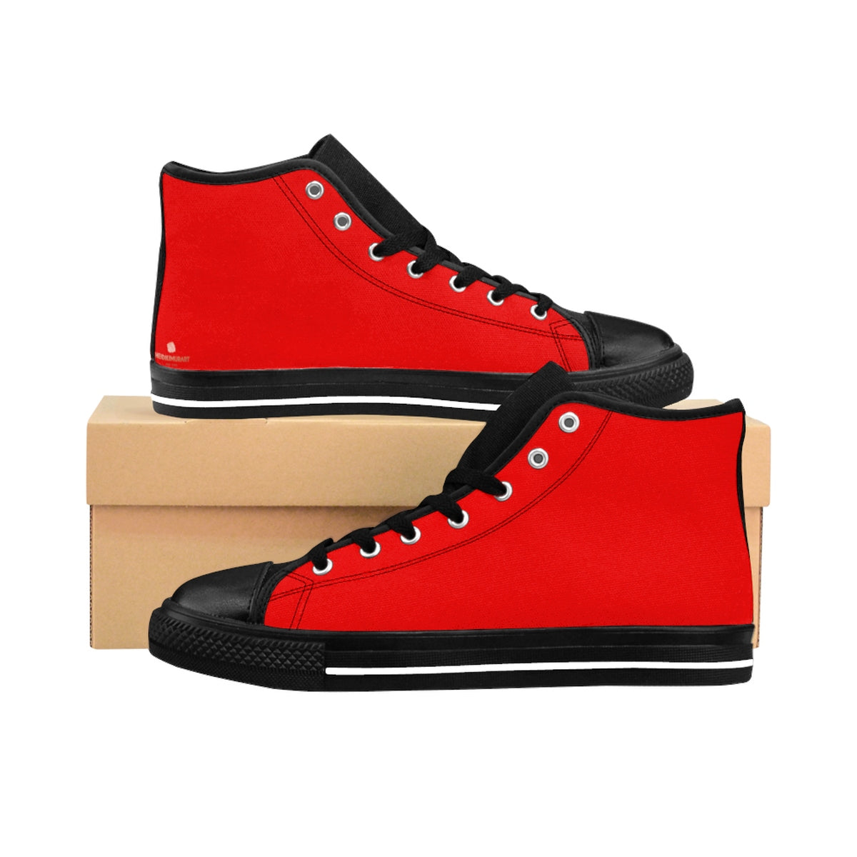 Red Women's Sneakers, Solid Color 