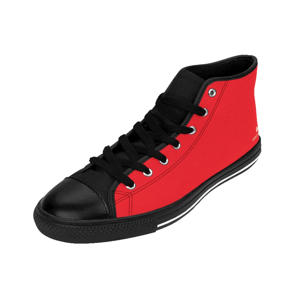 red high top tennis shoes