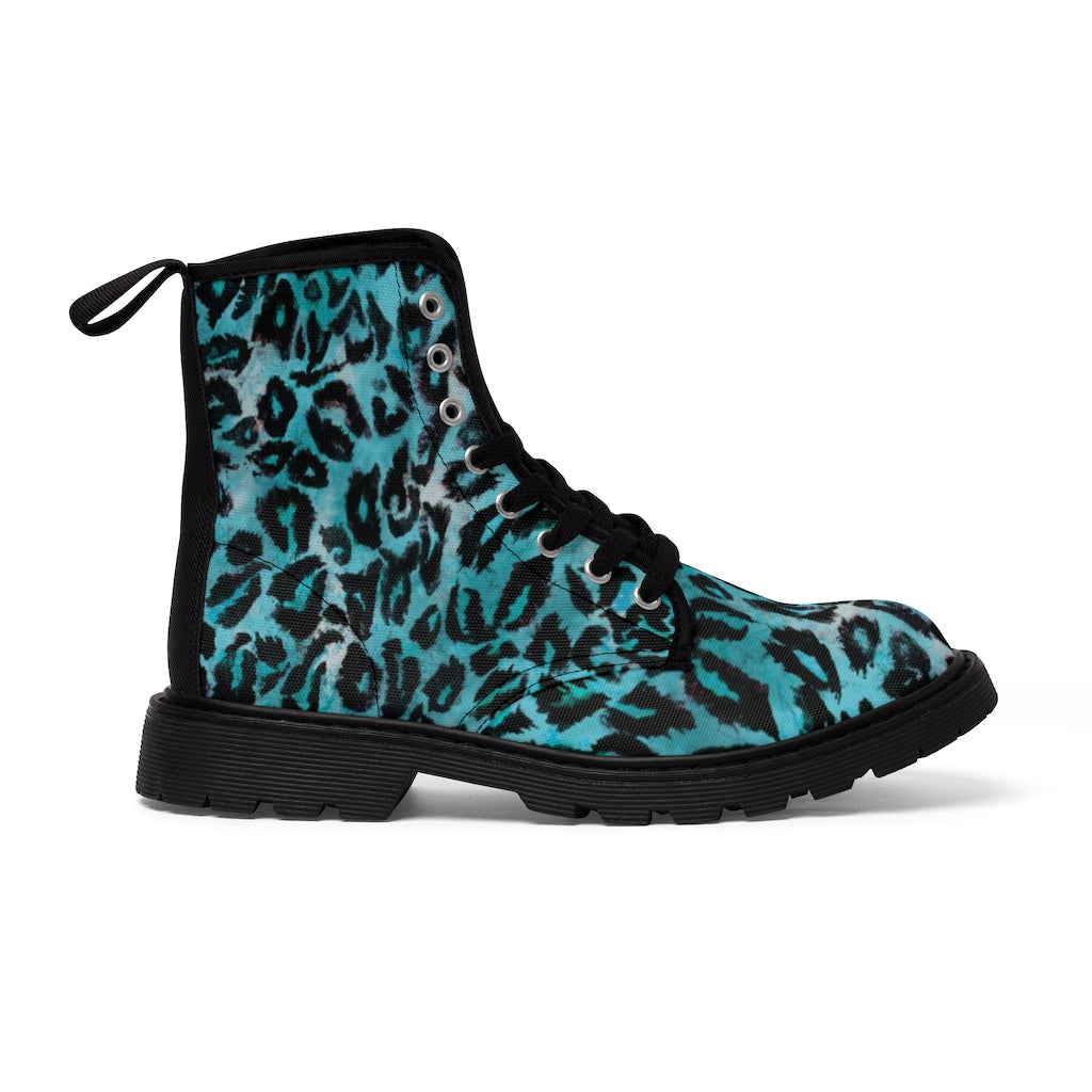 blue leopard boots