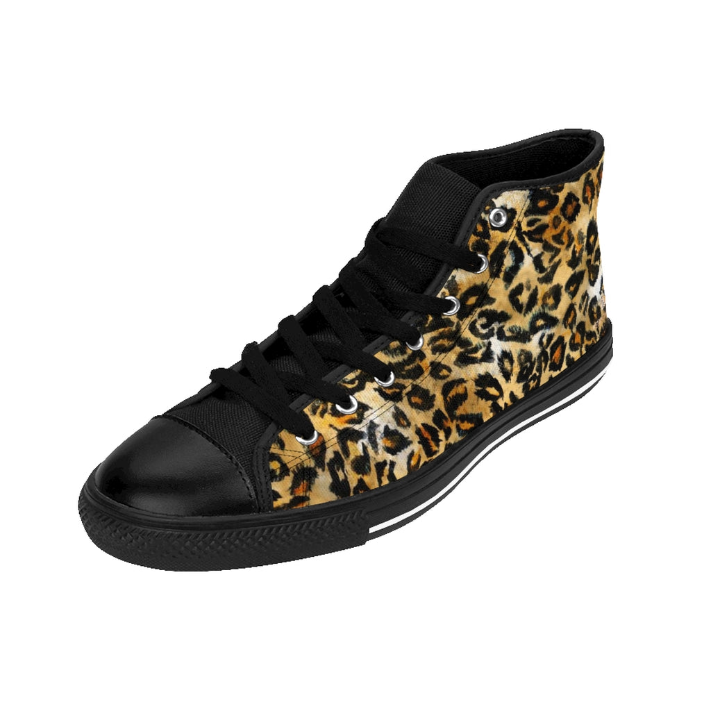 Leopard Print Men's High-top Sneakers 