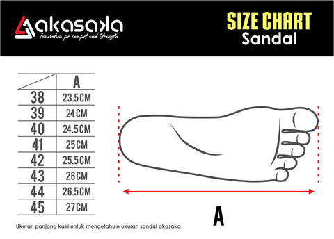 Size Chart Sandal Akasaka