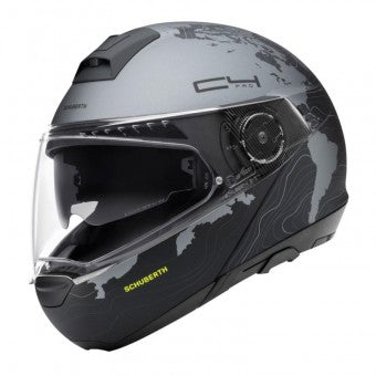schuberth c4 pro magnitudo black and silver modular motorcycle helmet