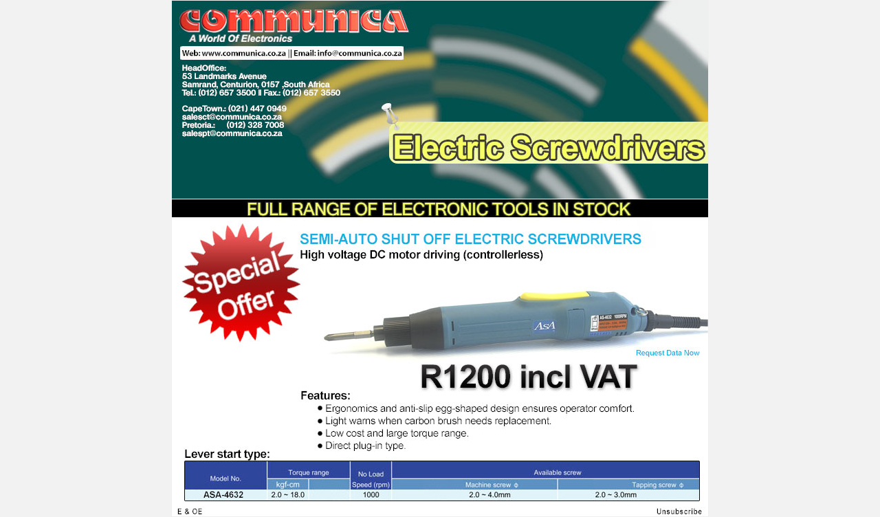 Electric Screwdrivers - On Promotion