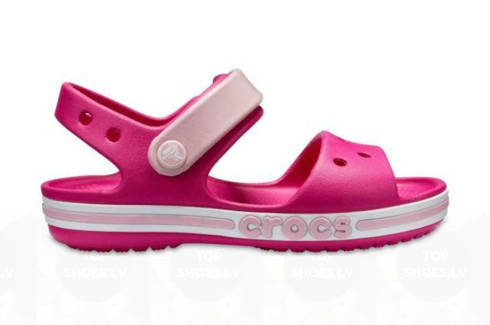 Crocs Bayaband rozā bērnu sandales ar gaišāk rozā siksniņu – TOPSHOES.LV