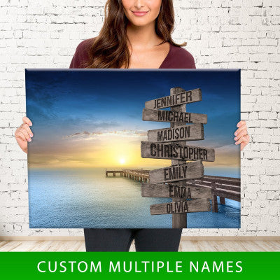 Ocean Dock Color Multi-Names Premium Canvas