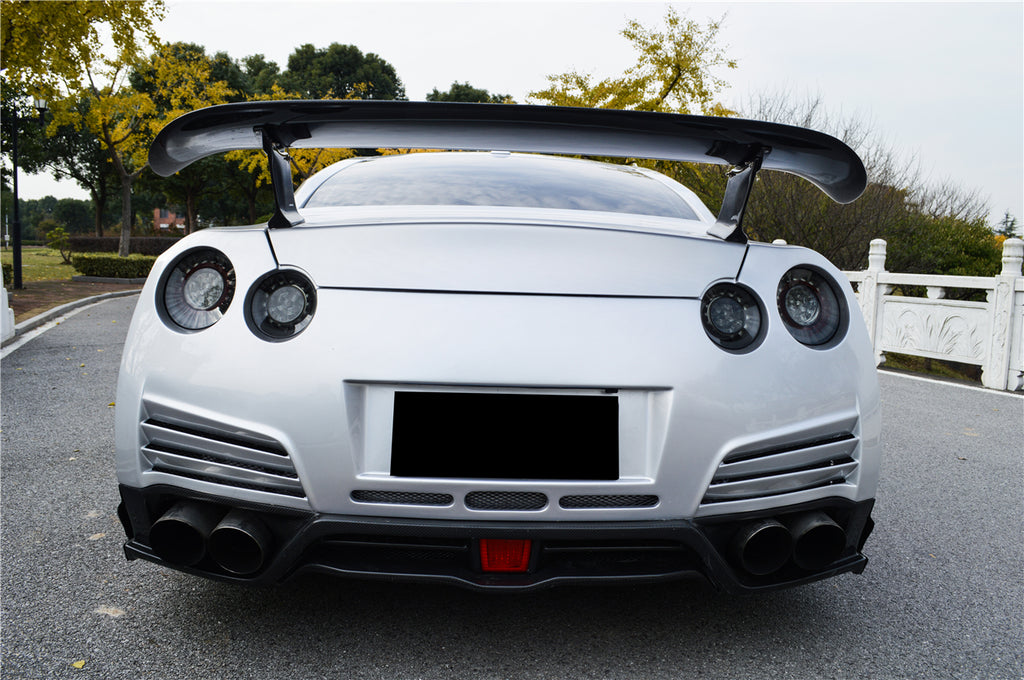 話題の行列 車 外装 For Nissan R35 GTR 08-16 CBA DBA CS Style Carbon Fiber Rear  Bumper Duct Glossy Finis