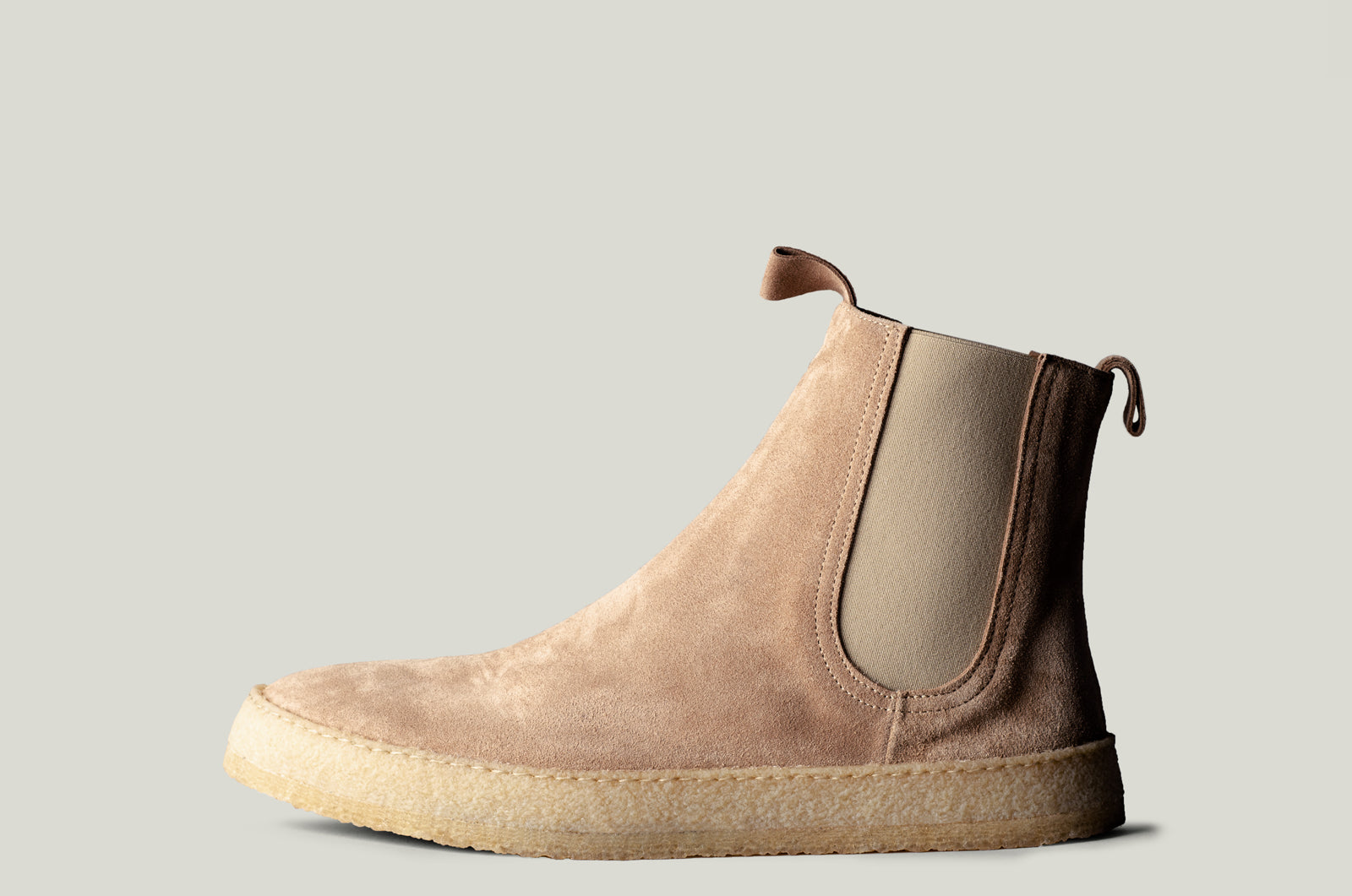 sand color chelsea boots