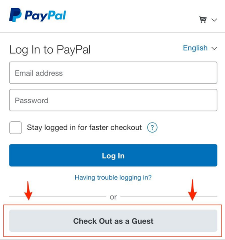 PayPal Checkout as a guest