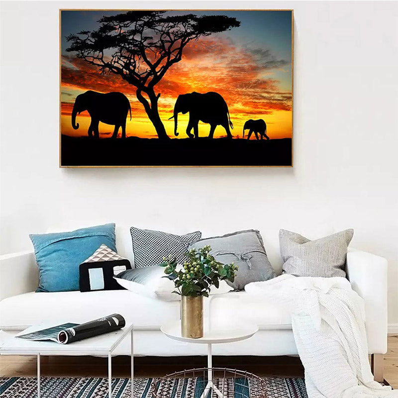 Goodecor Elephant Wall Art Canvas Painting Prints On Canvas Africa Lan Retrodora