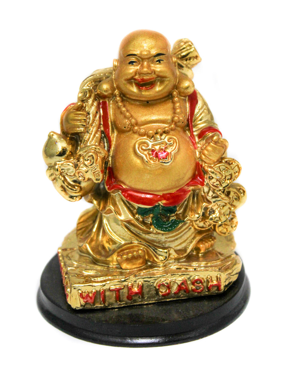 Laughing Buddha Holding Money Bag India Sajawat & Puja Hut