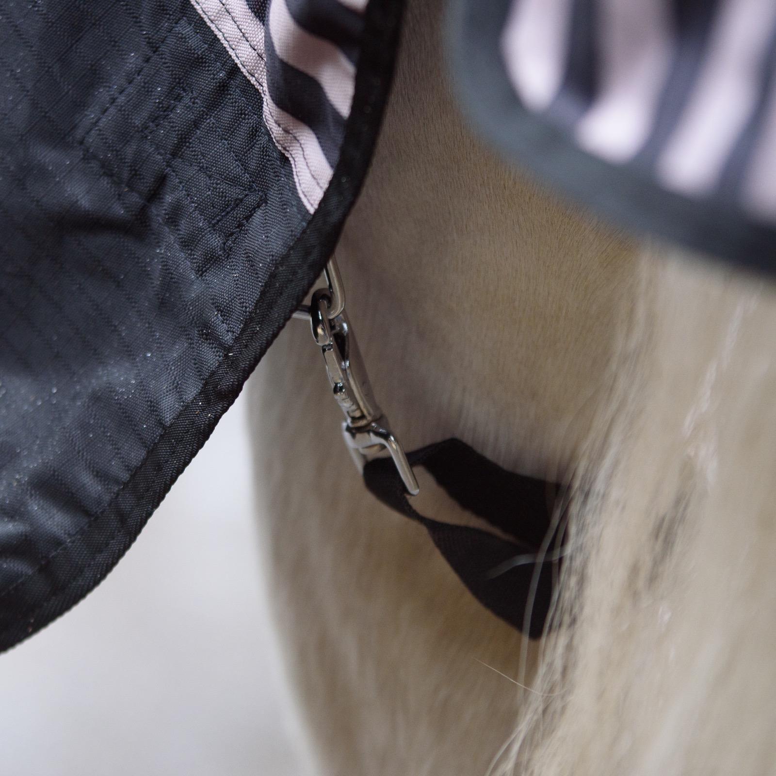 Lightweight Turnout Rainsheet Waterproof Half Neck Horse Rug Black Squar 5'6-6'9