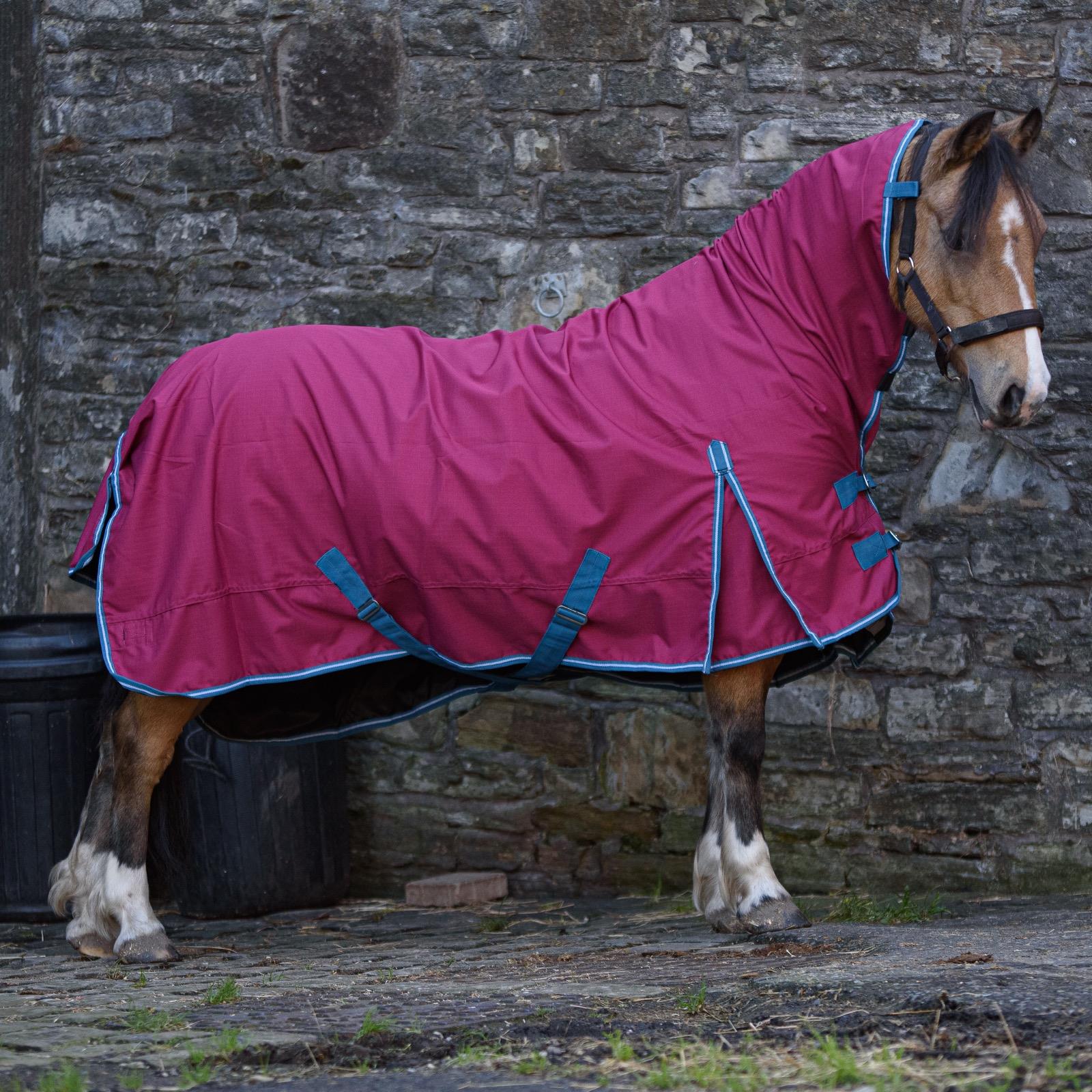 1200 Denier Lite Rain Horse Turnout Rug Waterproof Teflon Combo Raspbery 5'3-6'9