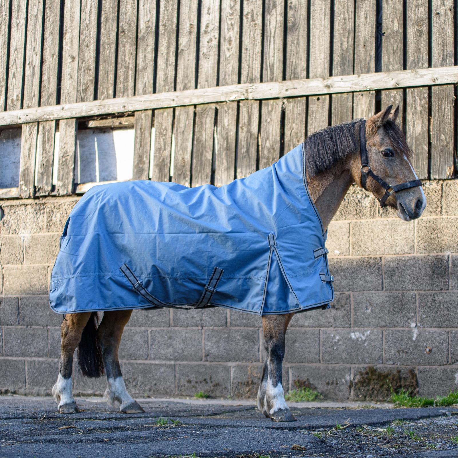 Lightweight Turnout Rainsheet 600 Denier Lite HALF Neck Horse Rug Denim 5'6-6'9