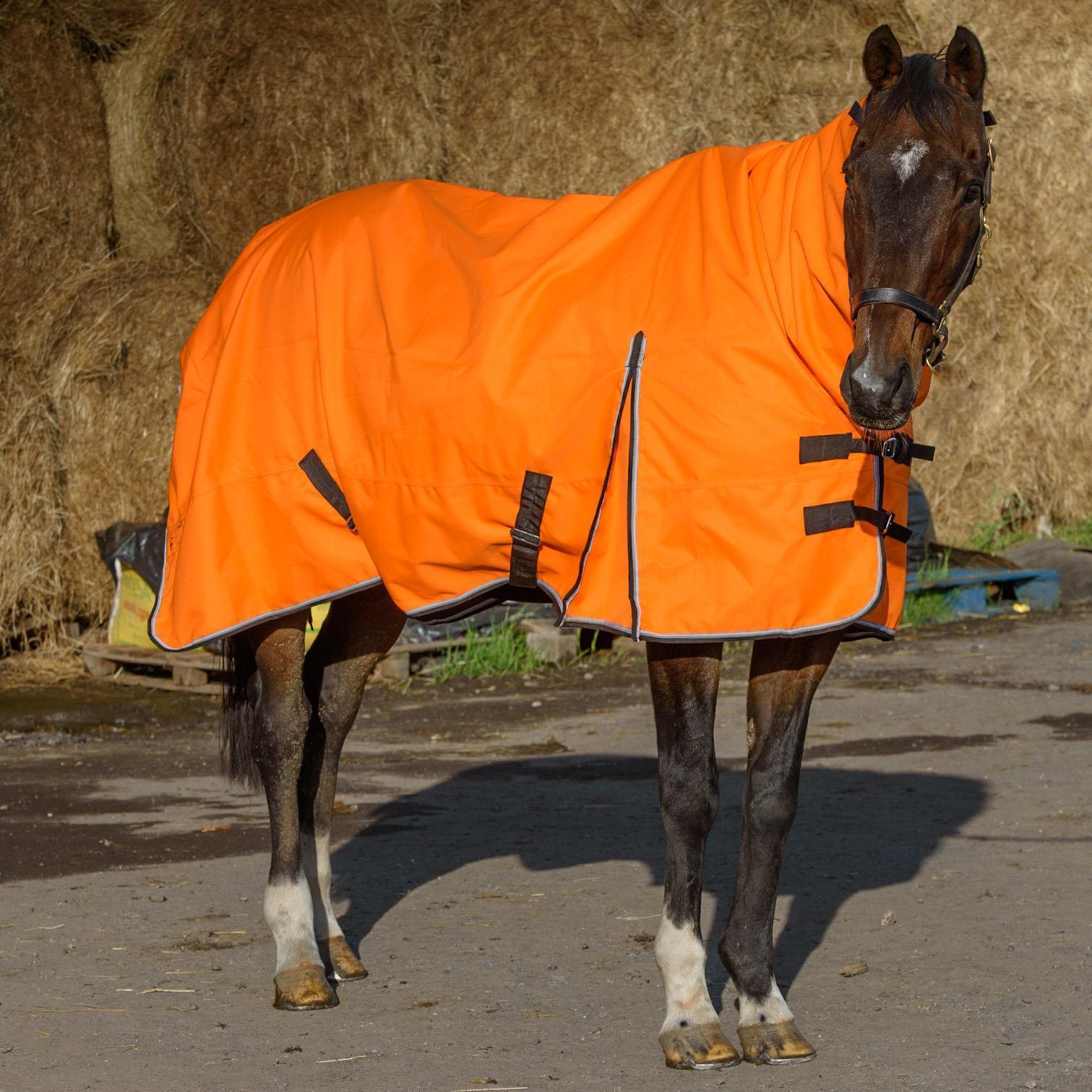 1200 Denier Lite Rain Horse Turnout Rug Waterproof Teflon Combo Orange 5'3-6'9