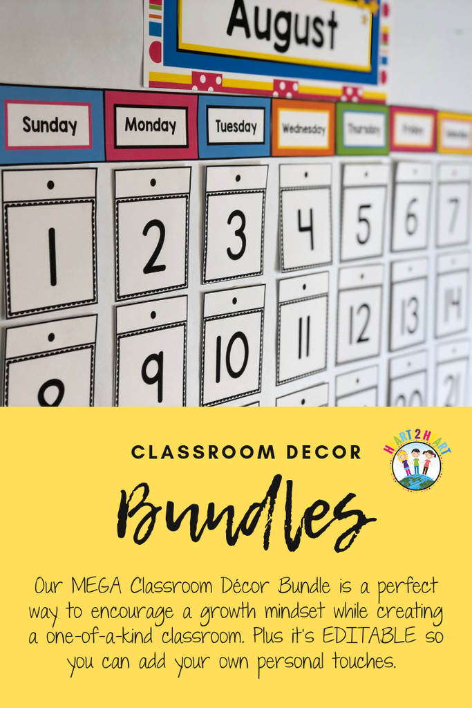 Classroom calendar kit for teachers