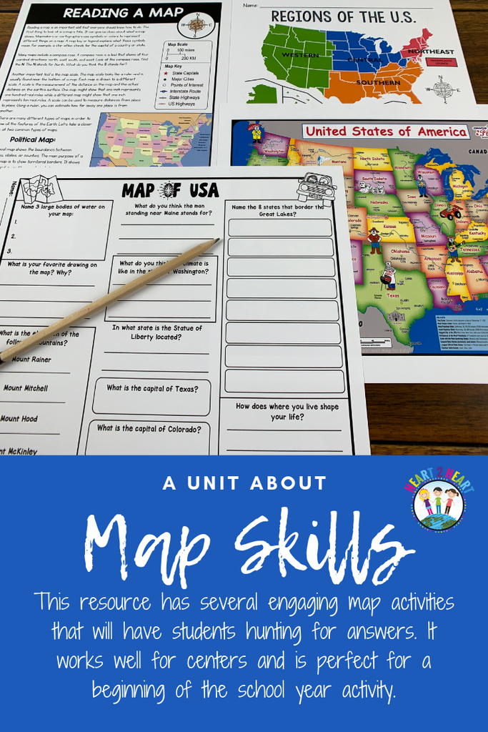 Map Skills  and activities for kids