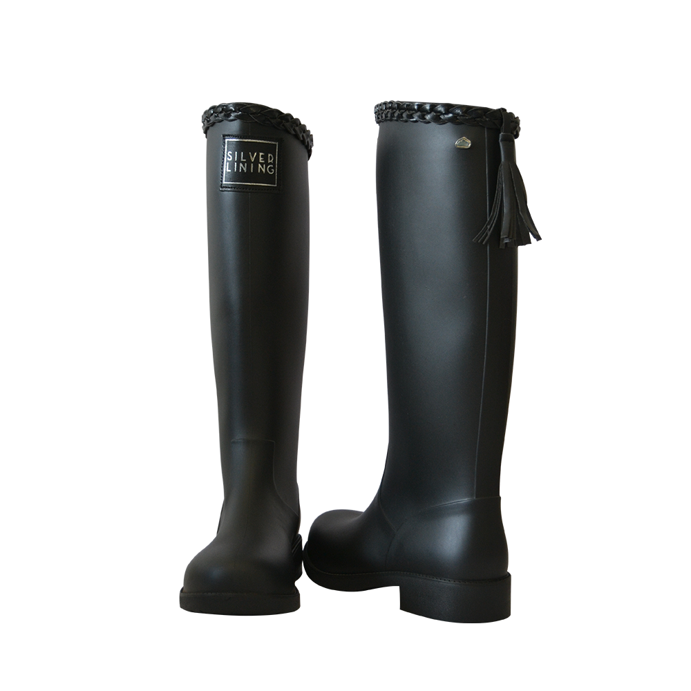 womens black gumboots