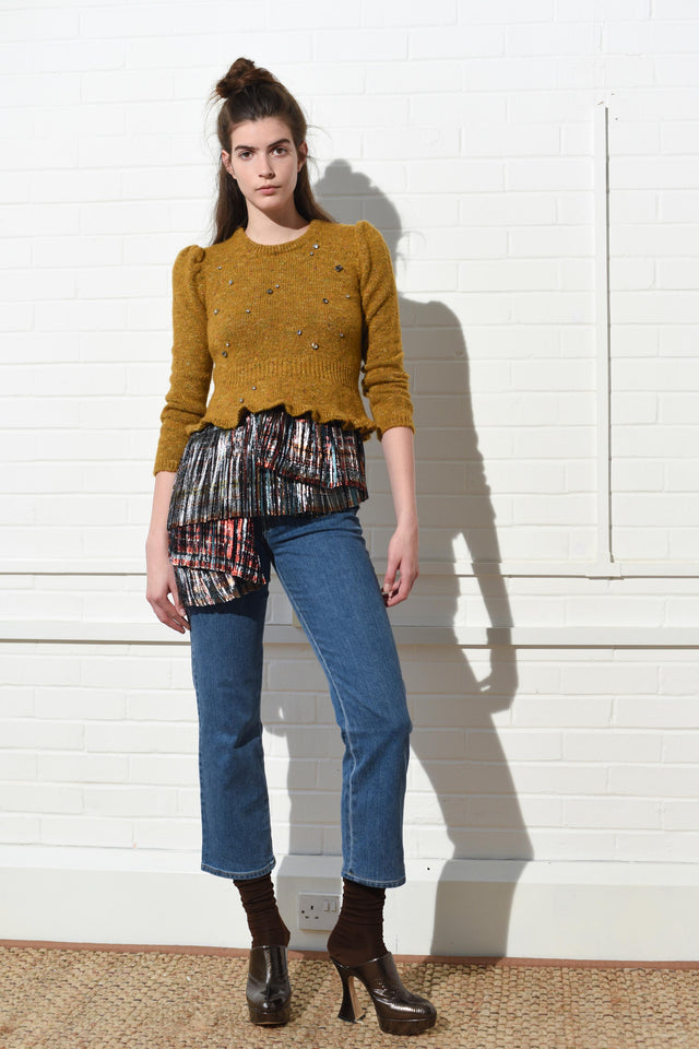 Fitted Jumper with Crystals