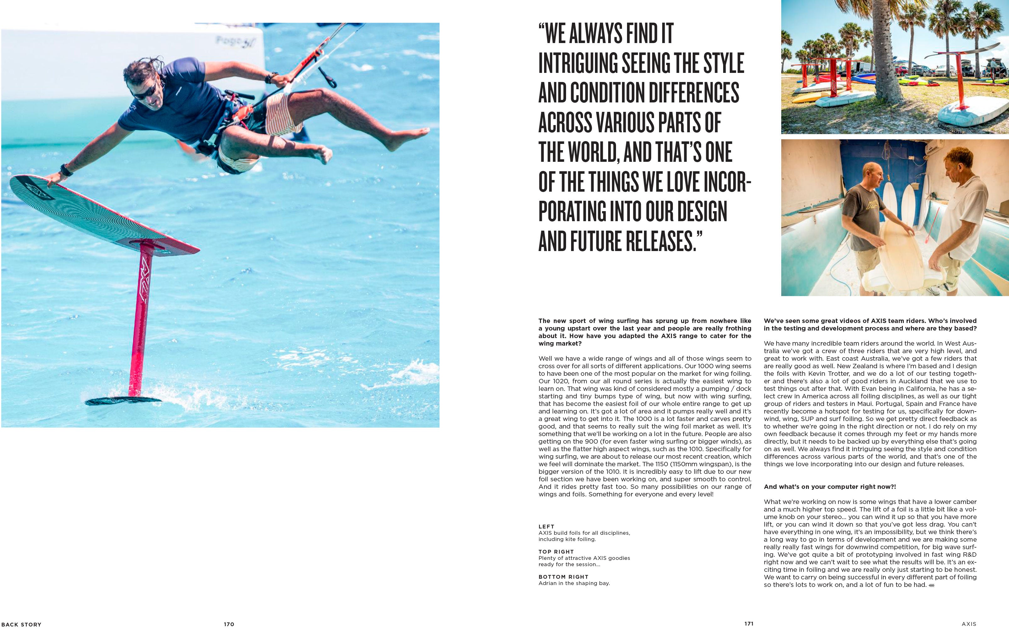 AXIS Foils - Back Story article at The Foiling Magazine