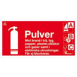 Skylt ABC pulver