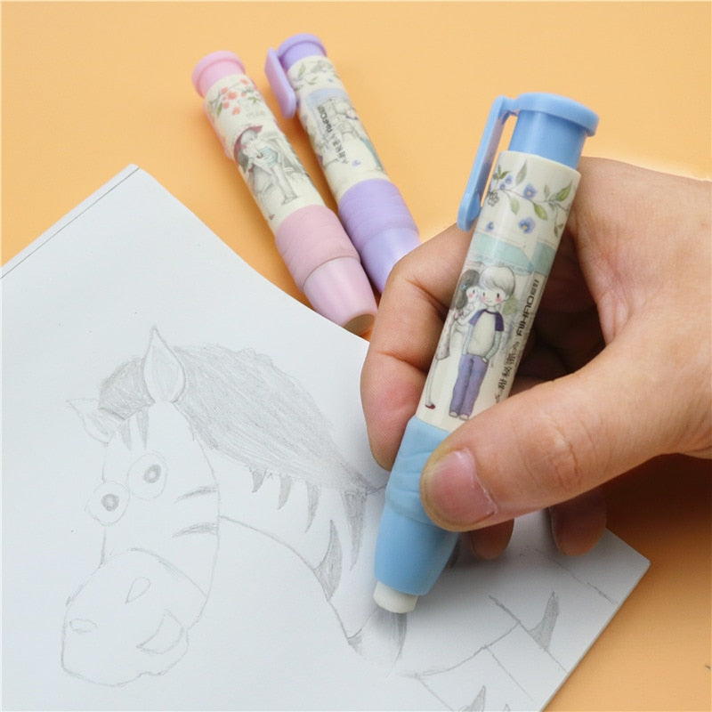 Cute Eraser Rubber School Students Stationery Cute Click Pen Shape Kid \\