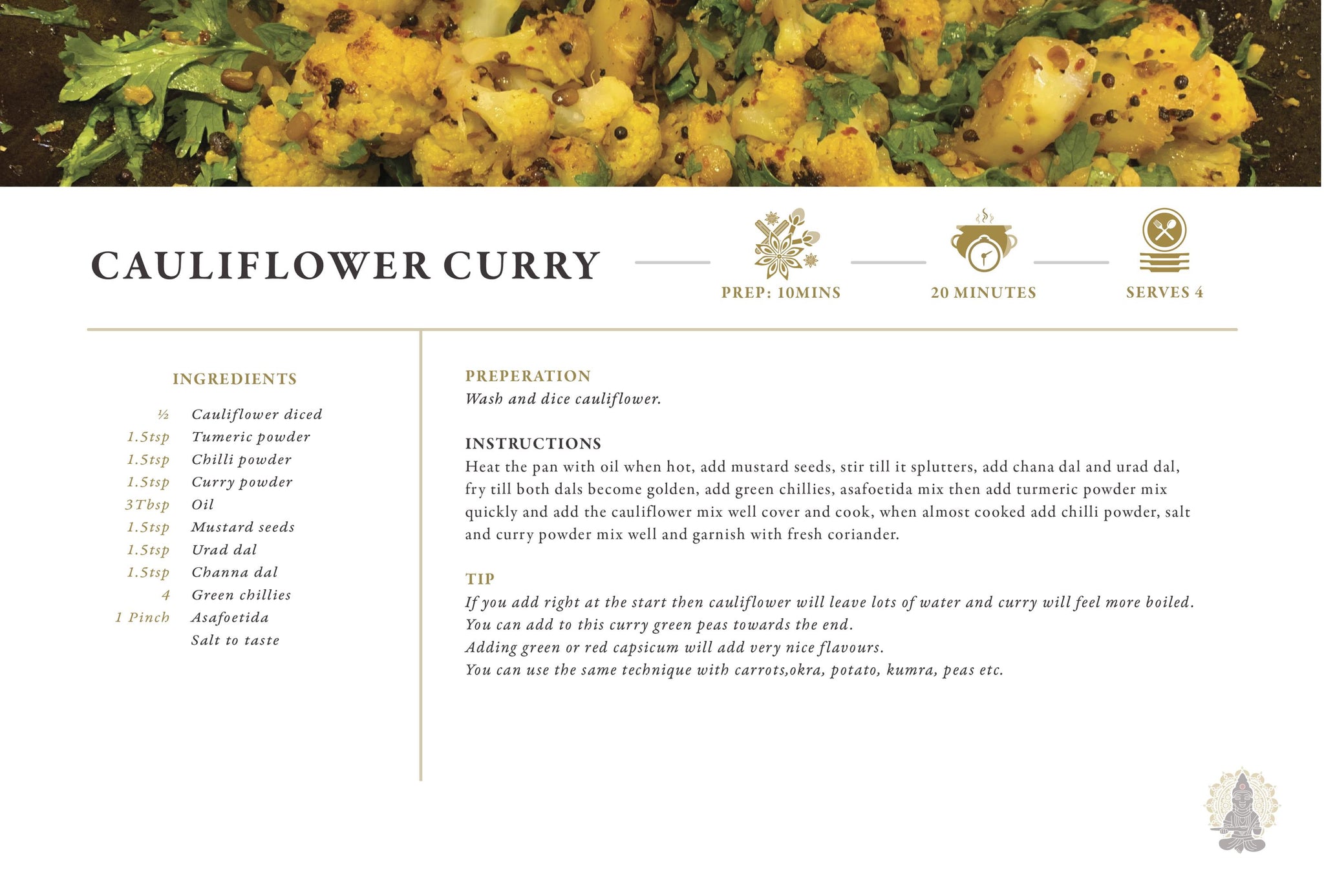 Banu's Cauliflower curry recipe