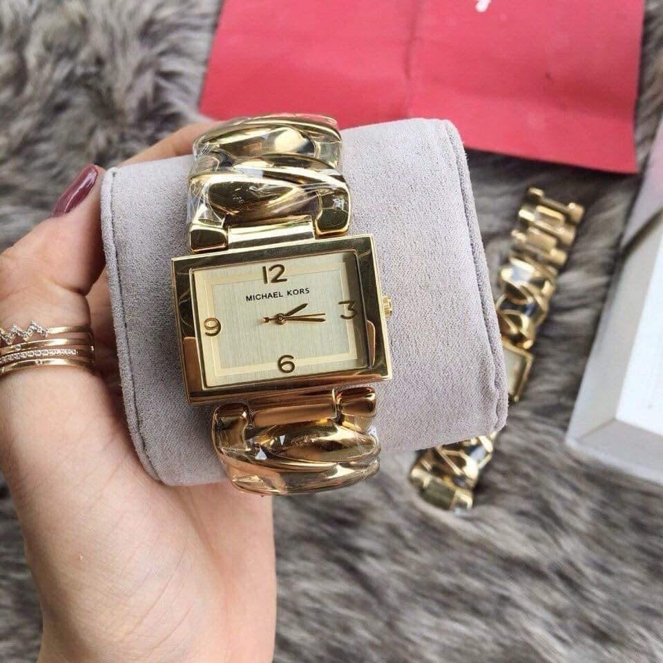 michael kors gold square watch