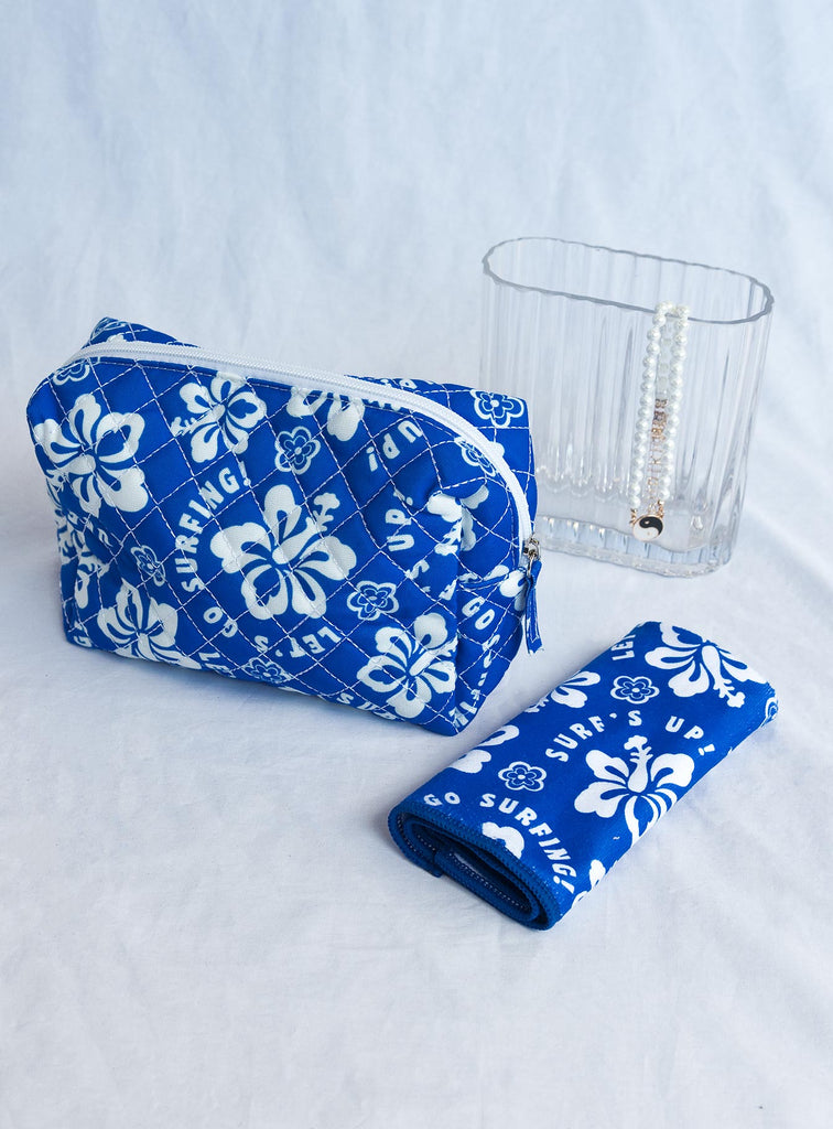 Surfs Up Make Up Bag & Face Towel Set Blue