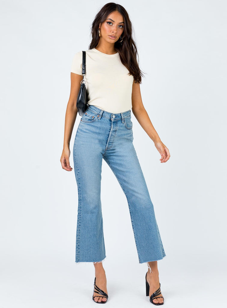 ribcage crop flare levis