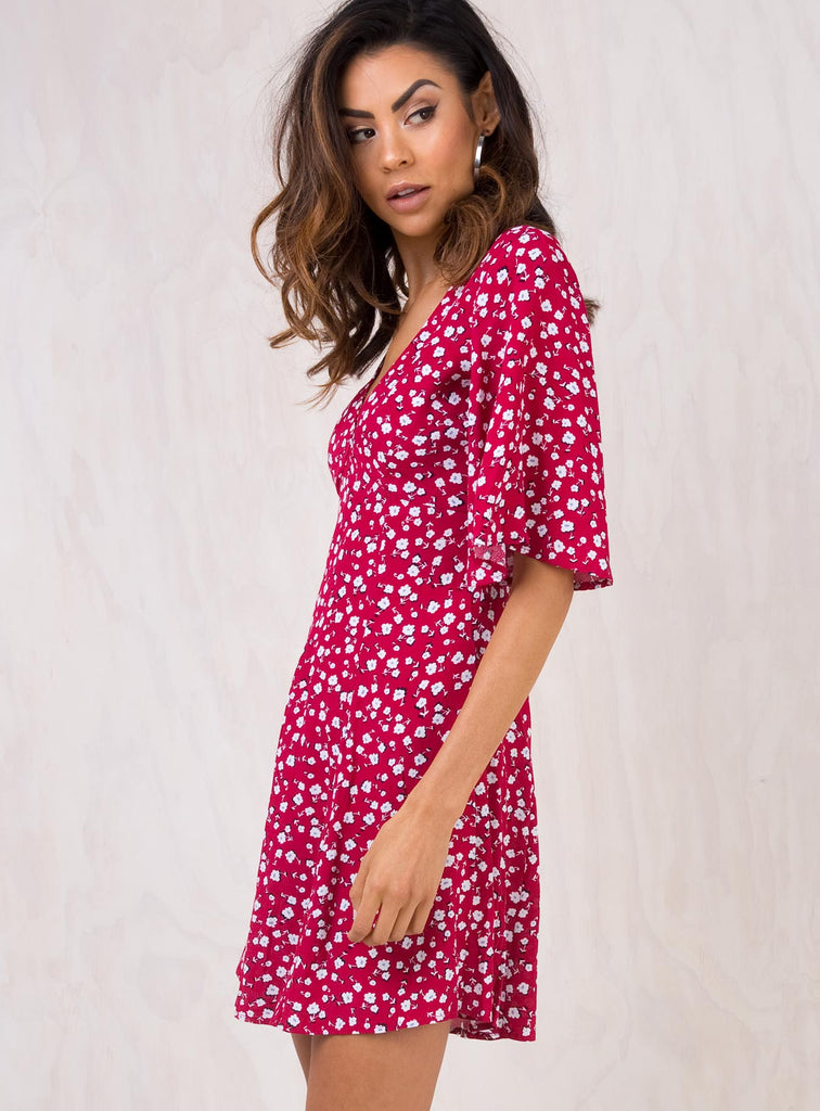 minkpink roses are red ditty midi dress