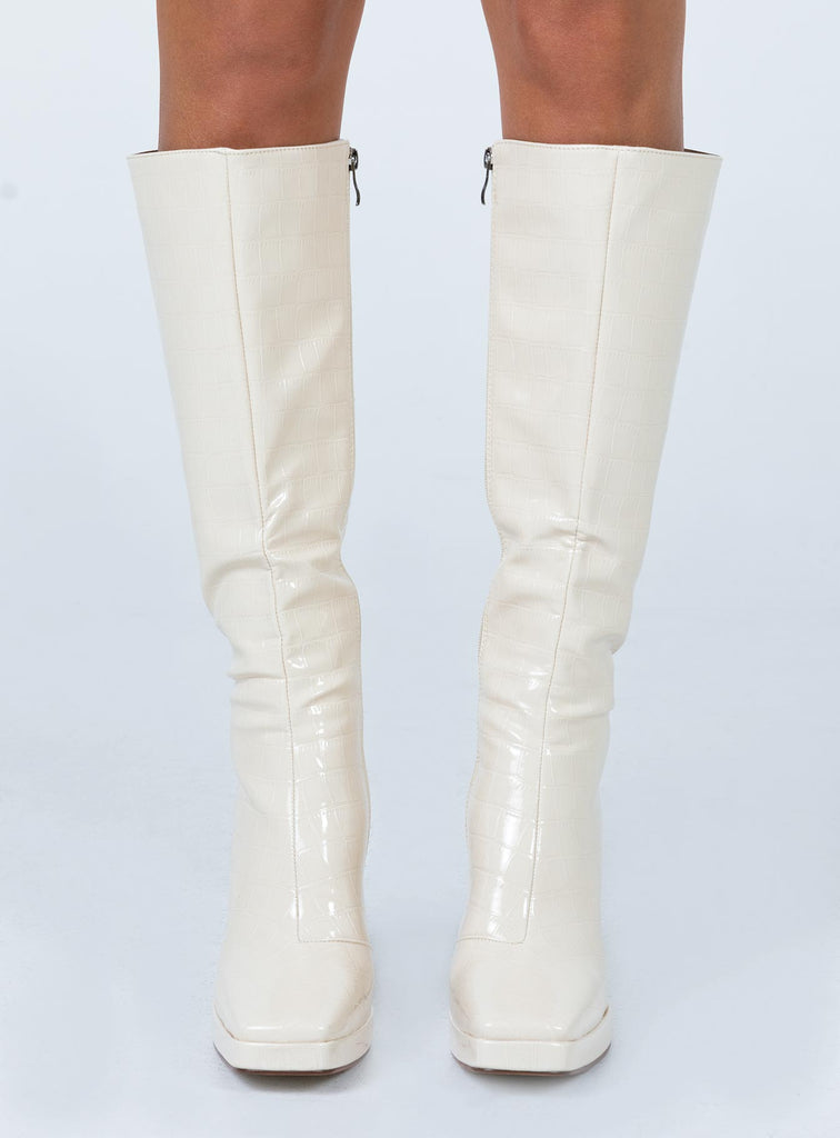 long boots cream