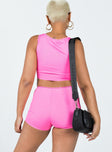 Shorts Boxer style Slim fitting Princess Polly Exclusive 90% nylon 10% elastane Ribbed material Lace trimming